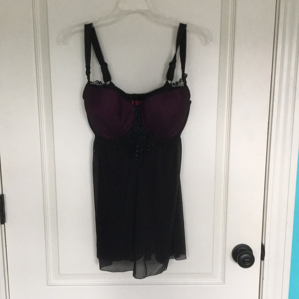 Curvy Kate Purple and Black Trixie Babydoll UK 32GG US 32GG